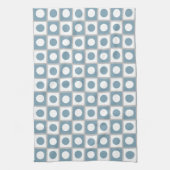 Moderne Abstracte Turquoise & Wit Theedoek (Verticaal)