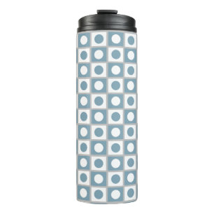 Moderne Abstracte Turquoise & Wit Thermosbeker