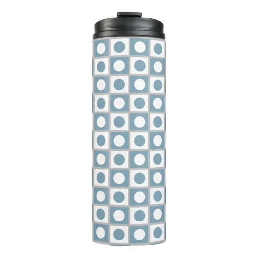 Moderne Abstracte Turquoise & Wit Thermosbeker (Voorkant)
