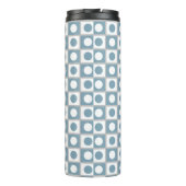 Moderne Abstracte Turquoise & Wit Thermosbeker (Achterkant)