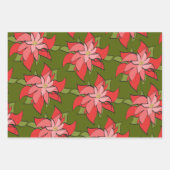 Moderne Abstracte vakantie in Red Poinsettia Inpakpapier Vel (Voorkant 2)