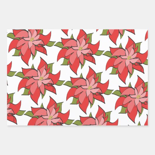 Moderne Abstracte vakantie in Red Poinsettia Inpakpapier Vel (Voorkant 3)