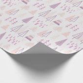 Moderne Abstracte vakantiebomen Cream Christmas Cadeaupapier (Hoek)