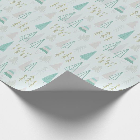 Moderne Abstracte vakantiebomen Cream Christmas Cadeaupapier (Hoek)