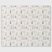 Moderne Abstracte vakantiebomen Cream Christmas Cadeaupapier (Vlak)