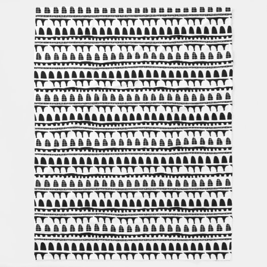 Moderne abstracte vensters met zwarte afbeelding fleece deken (Voorkant)