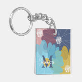 Moderne Abstracte ventilatorkunst op maat Sleutelhanger (Voorkant Links)