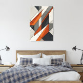 Moderne Abstracte Verbrande Oranje Accent Canvas Afdruk (Insitu (Slaapkamer))