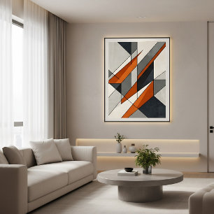 Moderne Abstracte Verbrande Oranje Accent Canvas Afdruk