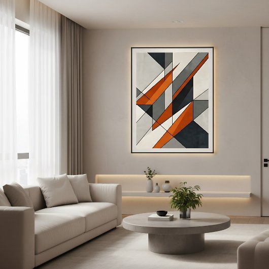 Moderne Abstracte Verbrande Oranje Accent Canvas Afdruk