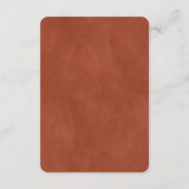 Moderne Abstracte verbrande Oranje huwelijksrecept Informatiekaartje (Achterkant)