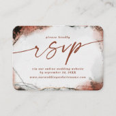 Moderne Abstracte verbrande Oranje trouwwebsite RS Informatiekaartje (Voorkant)