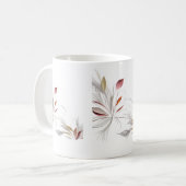 Moderne Abstracte veren bladeren - minimalistische Koffiemok (Voorkant links)
