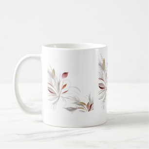 Moderne Abstracte veren bladeren - minimalistische Koffiemok