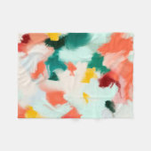 Moderne abstracte verf blauwgroen, geel, roomgroen fleece deken (Voorkant (Horizontaal))