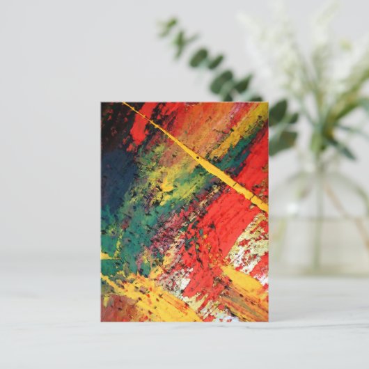 Moderne Abstracte verf Briefkaart (Staand voorkant)