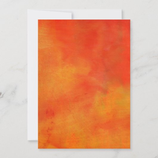 Moderne Abstracte verf in Oranje Baby shower Kaart (Achterkant)