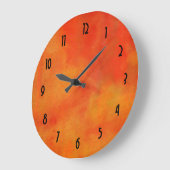 Moderne Abstracte verf in Oranje Grote Klok (Hoek)