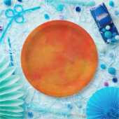 Moderne Abstracte verf in Oranje Papieren Bordje (Feest)