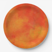 Moderne Abstracte verf in Oranje Papieren Bordje (Voorkant)