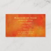 Moderne Abstracte verf in Oranje Visitekaartje (Achterkant)