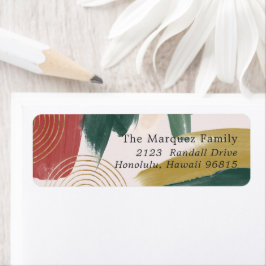 Moderne Abstracte Verf | Kerst Retouradres Etiket