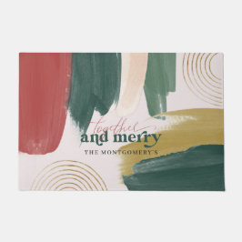 Moderne Abstracte verf | Kerst van monogram Deurmat