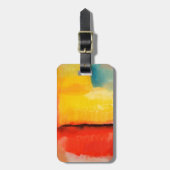 Moderne Abstracte verf met roodgeel Bagagelabel (Voorkant verticaal)