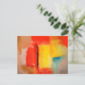 Moderne Abstracte verf met roodgeel Briefkaart (Staand voorkant)