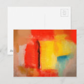 Moderne Abstracte verf met roodgeel Briefkaart (Voorkant / Achterkant)