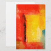 Moderne Abstracte verf met roodgeel Briefpapier (Voorkant / Achterkant)