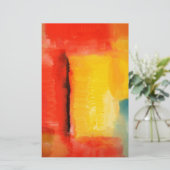 Moderne Abstracte verf met roodgeel Briefpapier (Staand voorkant)
