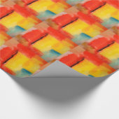 Moderne Abstracte verf met roodgeel Cadeaupapier (Hoek)