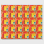 Moderne Abstracte verf met roodgeel Cadeaupapier (Vlak)