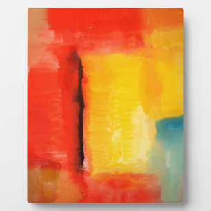 Moderne Abstracte verf met roodgeel Fotoplaat