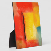 Moderne Abstracte verf met roodgeel Fotoplaat (Zijkant)