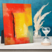 Moderne Abstracte verf met roodgeel Fotoplaat (Zijkant)