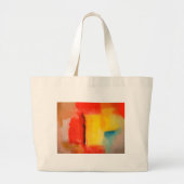 Moderne Abstracte verf met roodgeel Grote Tote Bag (Voorkant)