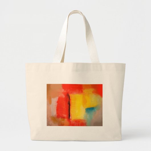 Moderne Abstracte verf met roodgeel Grote Tote Bag (Voorkant)