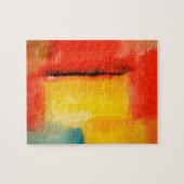 Moderne Abstracte verf met roodgeel Legpuzzel (Horizontaal)
