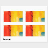 Moderne Abstracte verf met roodgeel Rechthoekige Sticker (Vel)