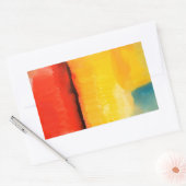 Moderne Abstracte verf met roodgeel Rechthoekige Sticker (Envelop)