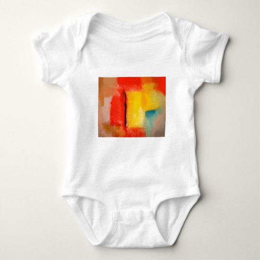 Moderne Abstracte verf met roodgeel Romper (Voorkant)