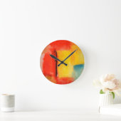 Moderne Abstracte verf met roodgeel Ronde Klok (Huis)