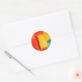Moderne Abstracte verf met roodgeel Ronde Sticker (Envelop)