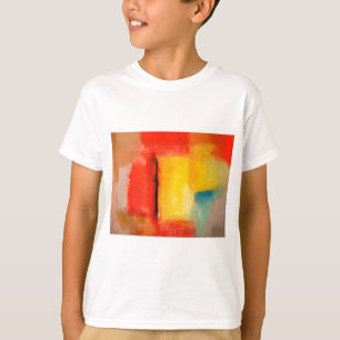 Moderne Abstracte verf met roodgeel T-shirt