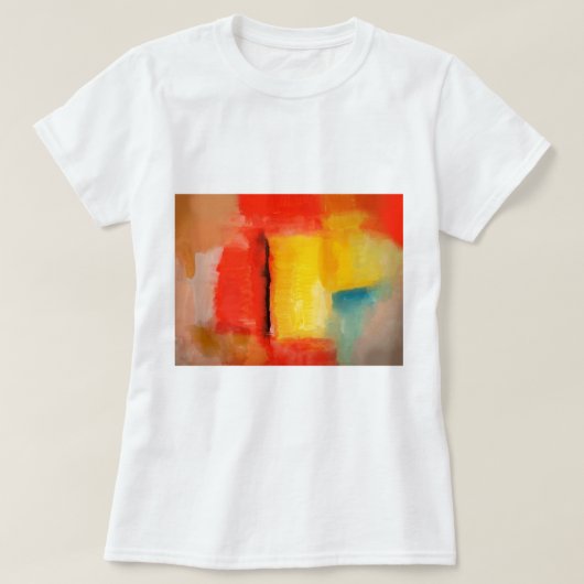 Moderne Abstracte verf met roodgeel T-shirt (Design voorkant)