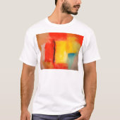 Moderne Abstracte verf met roodgeel T-shirt (Voorkant)
