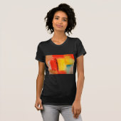 Moderne Abstracte verf met roodgeel T-shirt (Voorkant volledig)