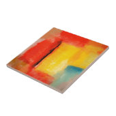 Moderne Abstracte verf met roodgeel Tegeltje (Zijkant)